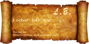 Locher Bódog névjegykártya