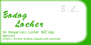 bodog locher business card